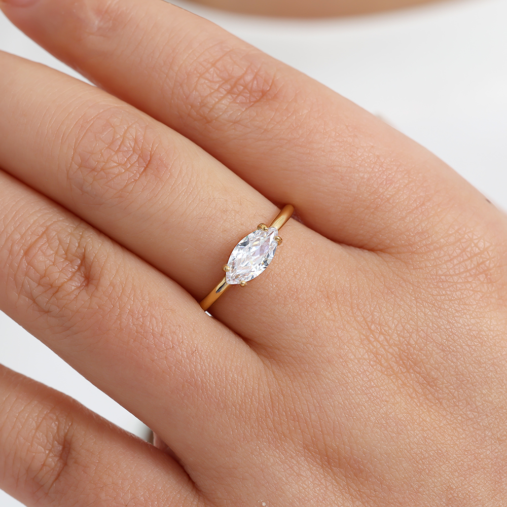 Eye Diamond Edelstahl Ring    