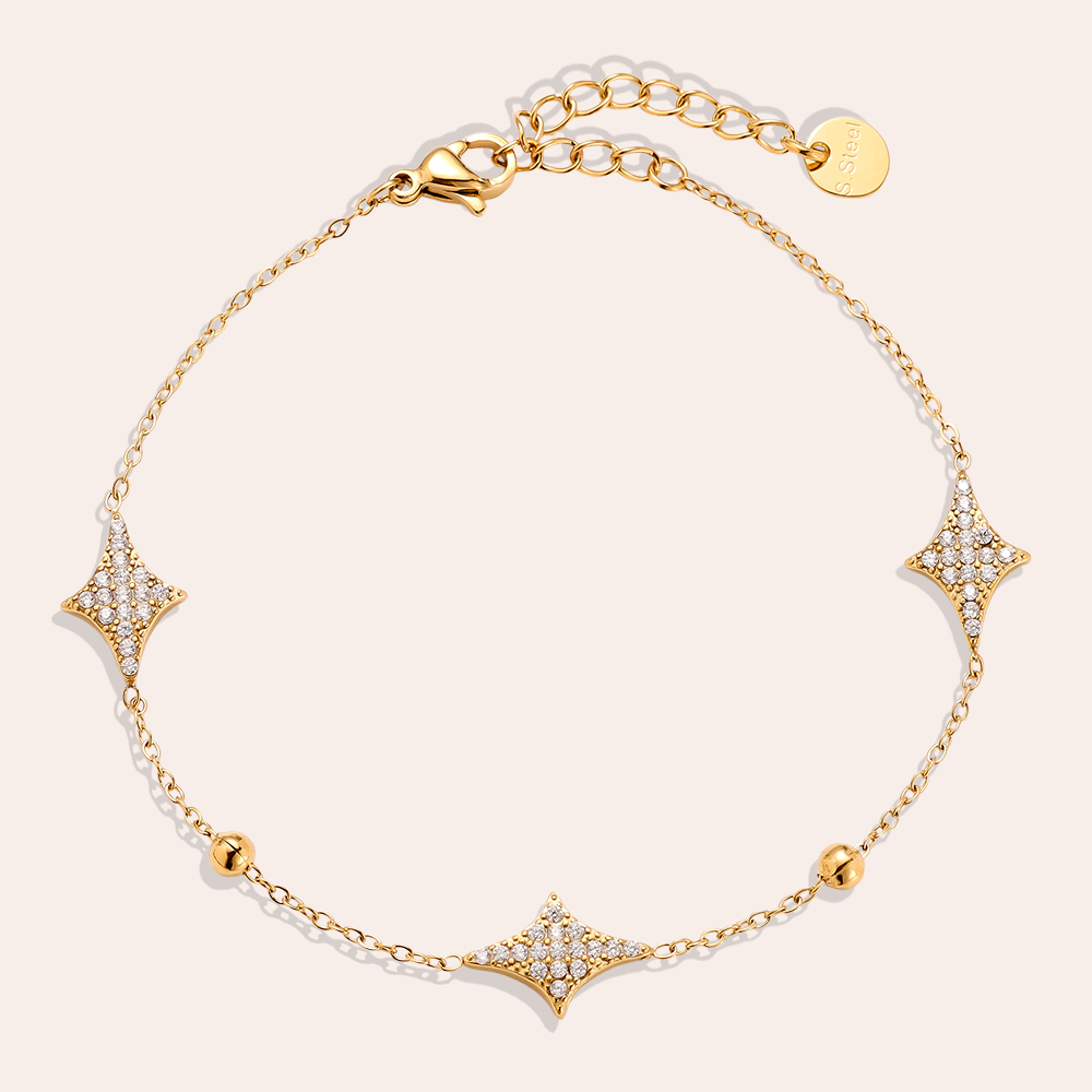 Edelstahl Armkette 16cm Nice Diamond Shape