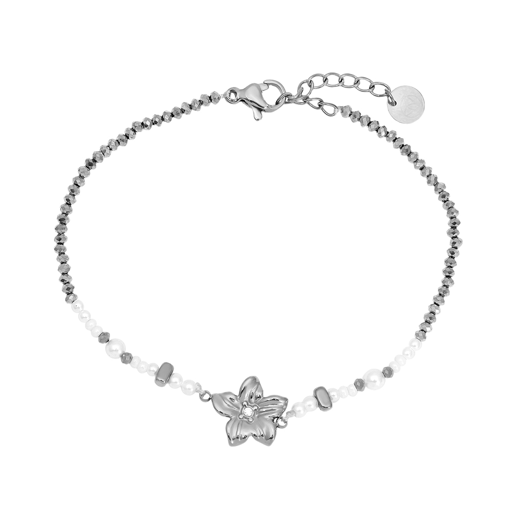 17cm Nice Flower And Pearl Edelstahl Armkette     