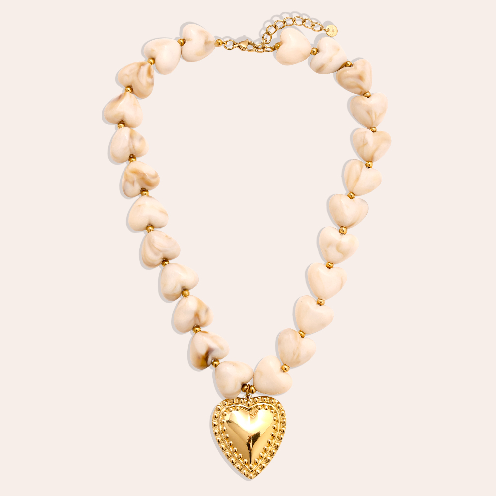 45cm Acrylic Heart Chian Edelstahl Halsketten 