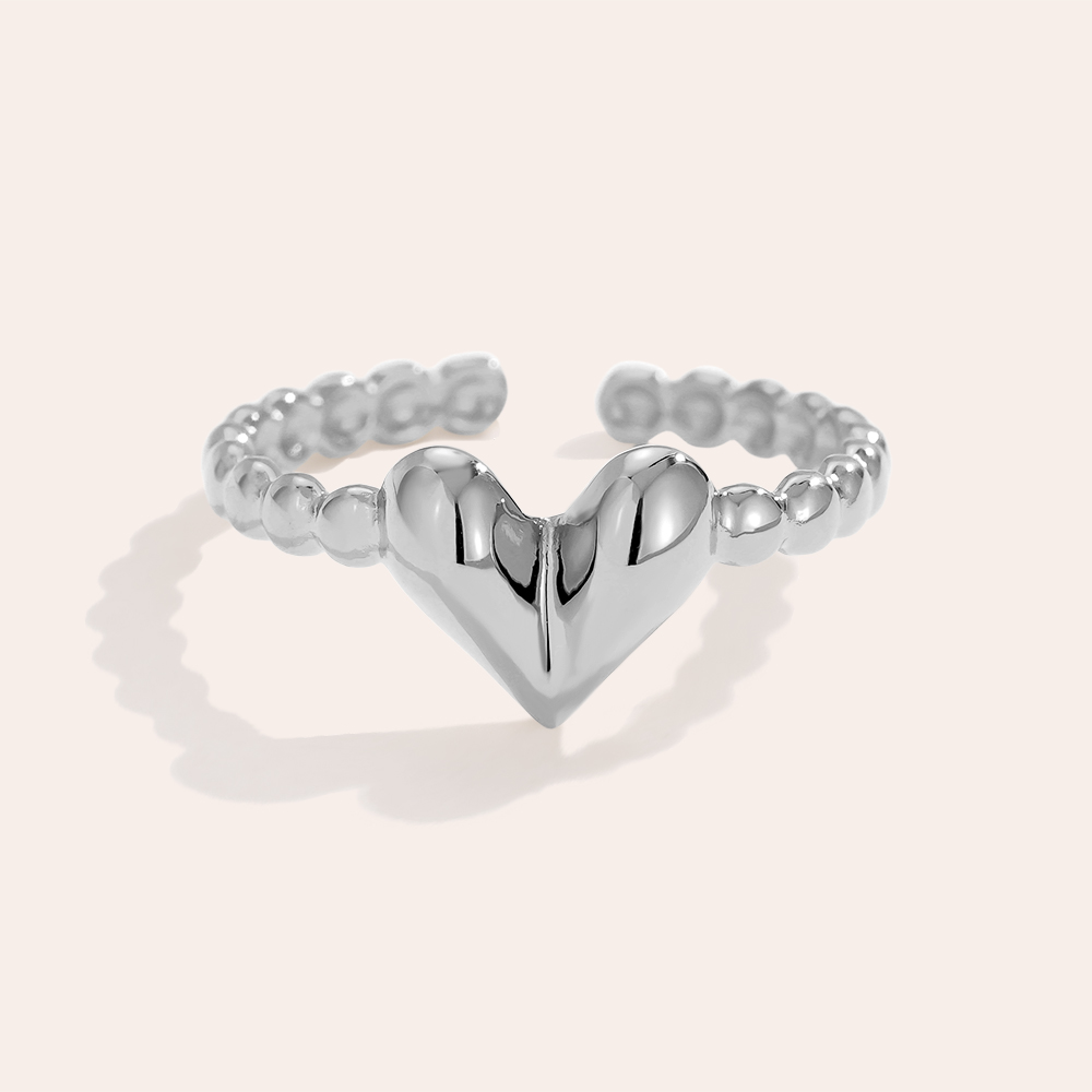 Fine Heart Edelstahl Ring          