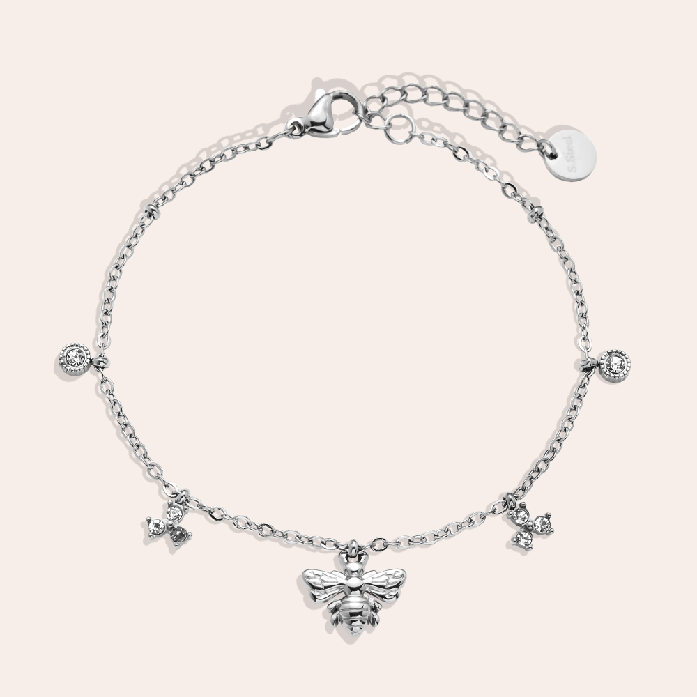 17cm Bee And Diamond Edelstahl Armband 17cm Bee And Diamond Edelstahl Armband
