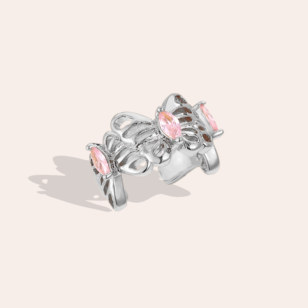 15mm Schmetterling Zirkonia Vergoldete Ohrringe