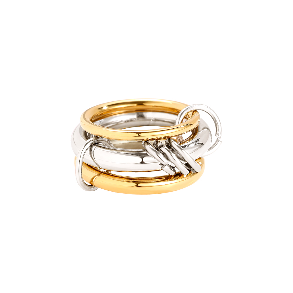 Three Layer Gold And Silver Ring Set Edelstahl Ring          
