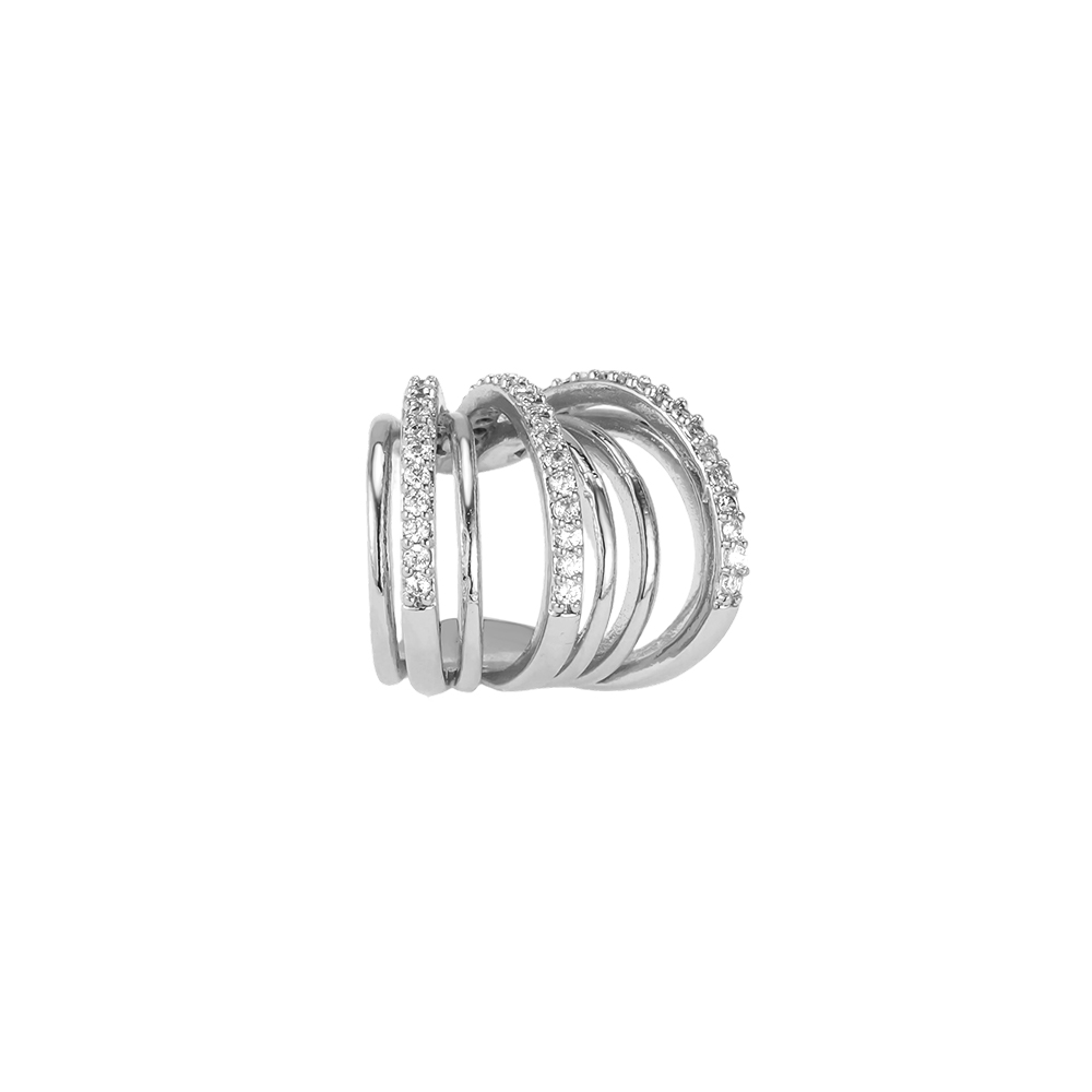 Vergoldete Ear-cuffs 15mm Zirkonia Mini-Diamanten