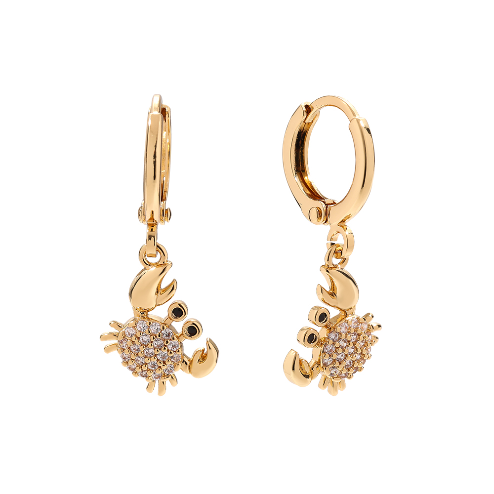 27mm Seecrabs Diamond Vergoldete Ohrringe