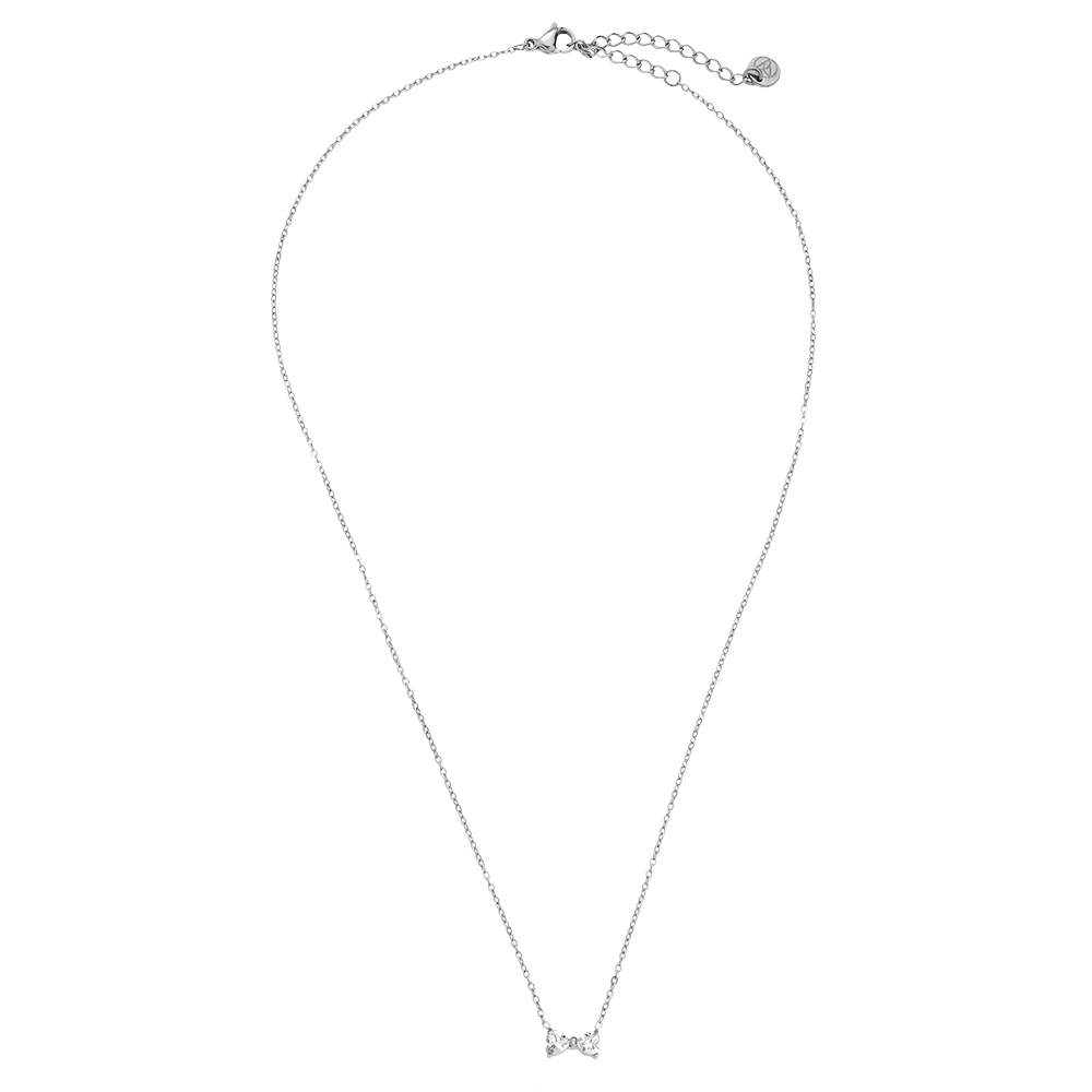 39cm Bowtie Diamond Edelstahl Halskette