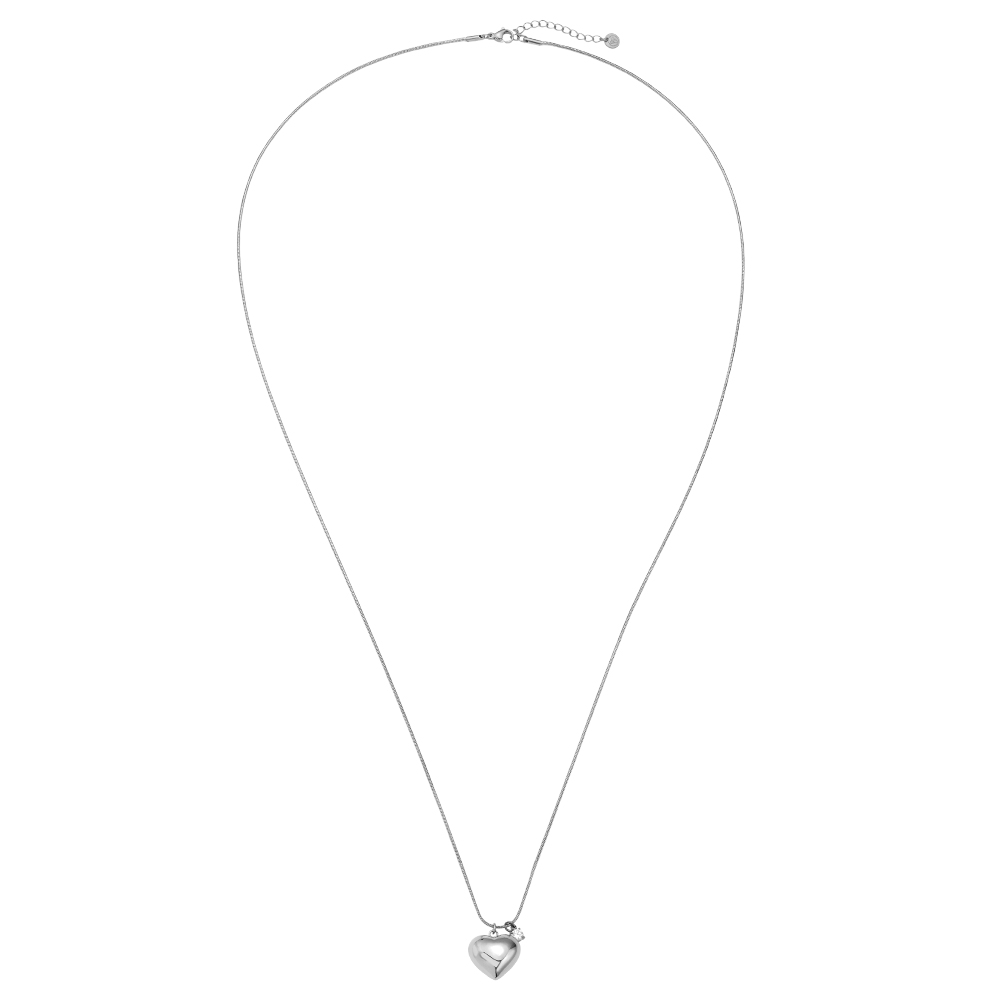 43cm Heart And Diamond Dot Edelstahl Halskette        