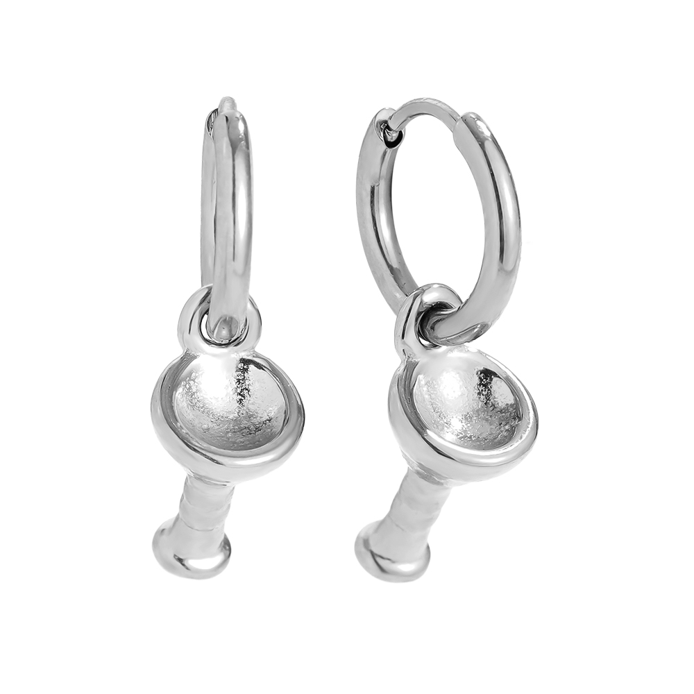 2.5cm Wine Glass Edelstahl Ohrringe    