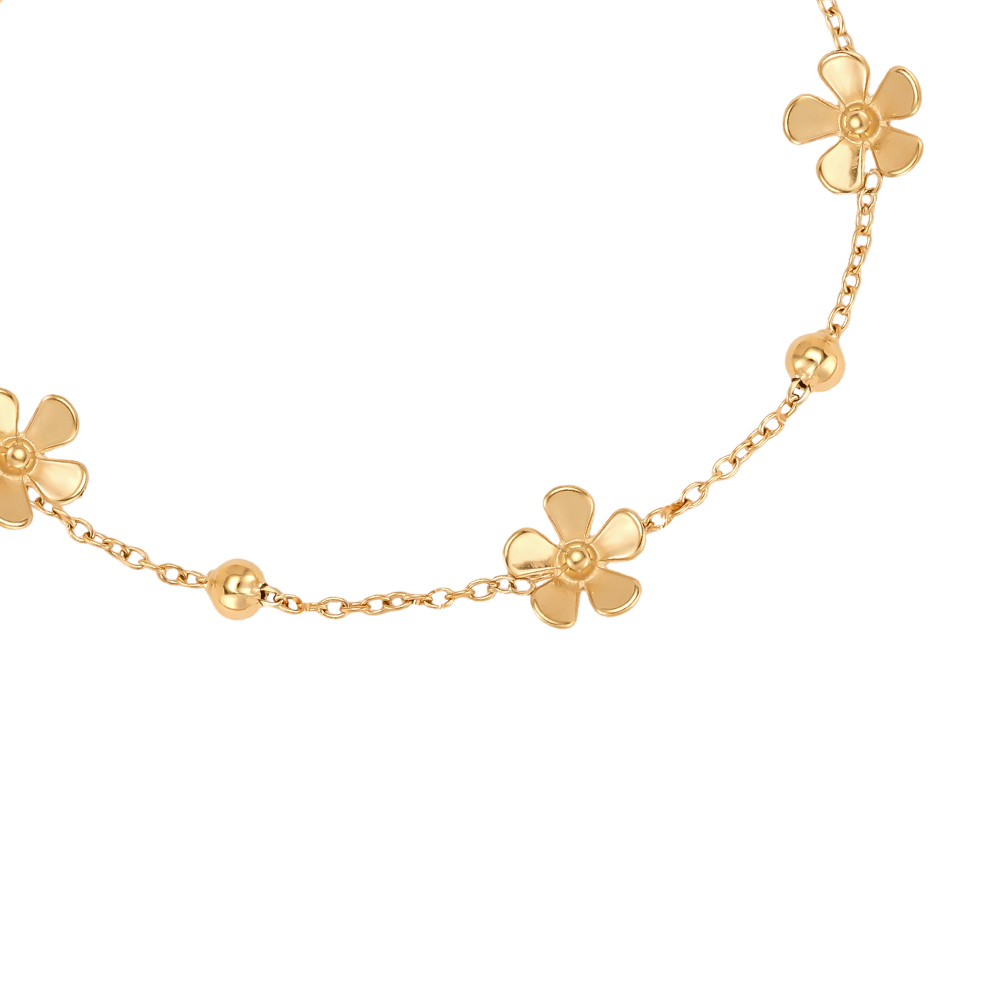 Edelstahl Armband 17cm drei Blumen
