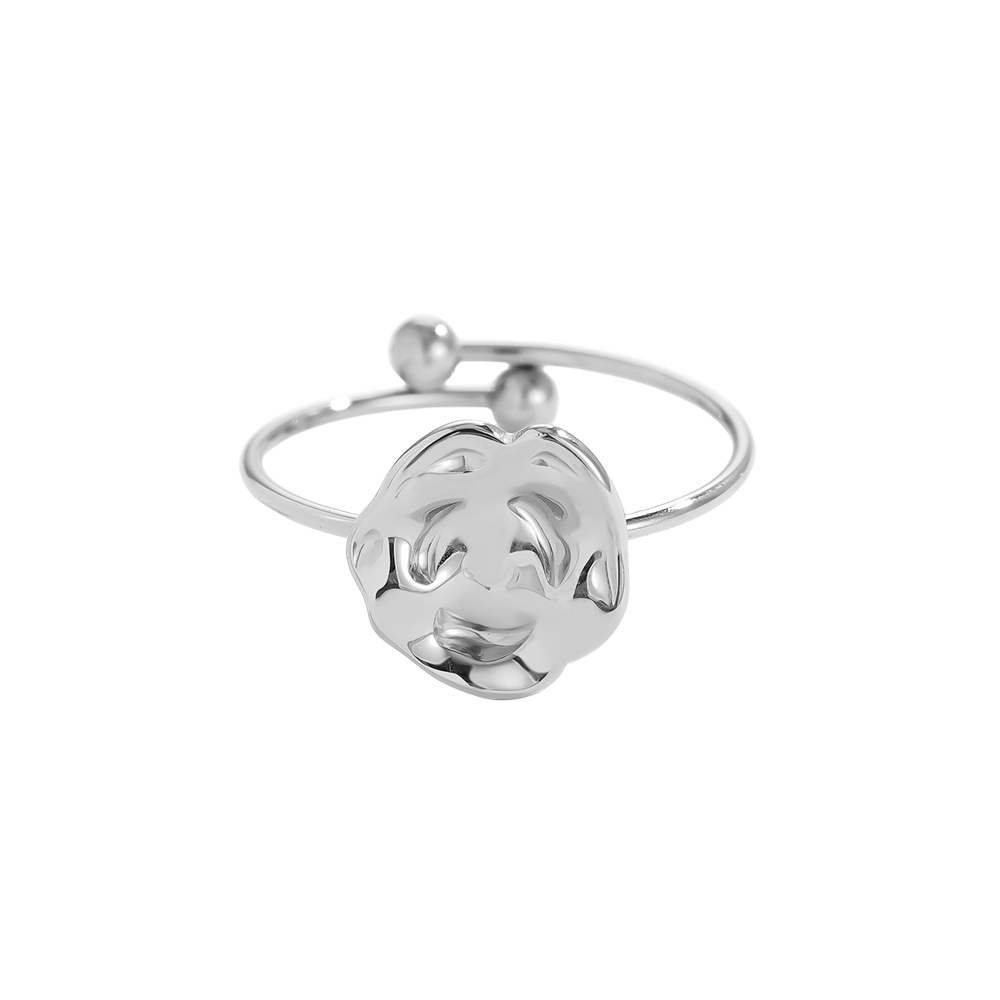 Uneven Print Edelstahl Ring    