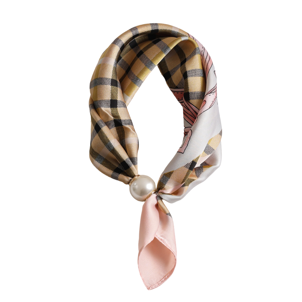 43cm Karo Ketten Muster Perlen Schal