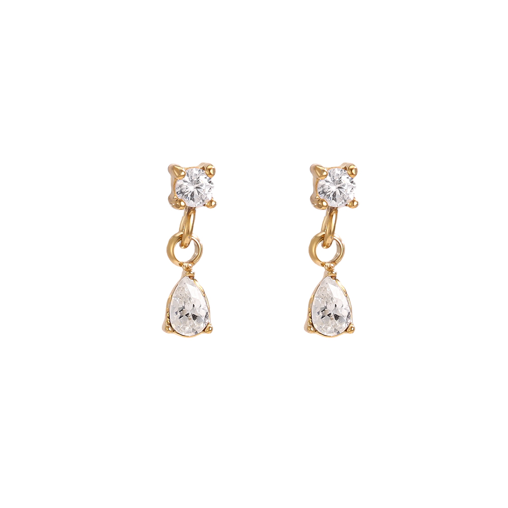 Edelstahl Ohrringe 10mm mini Zirkonia  