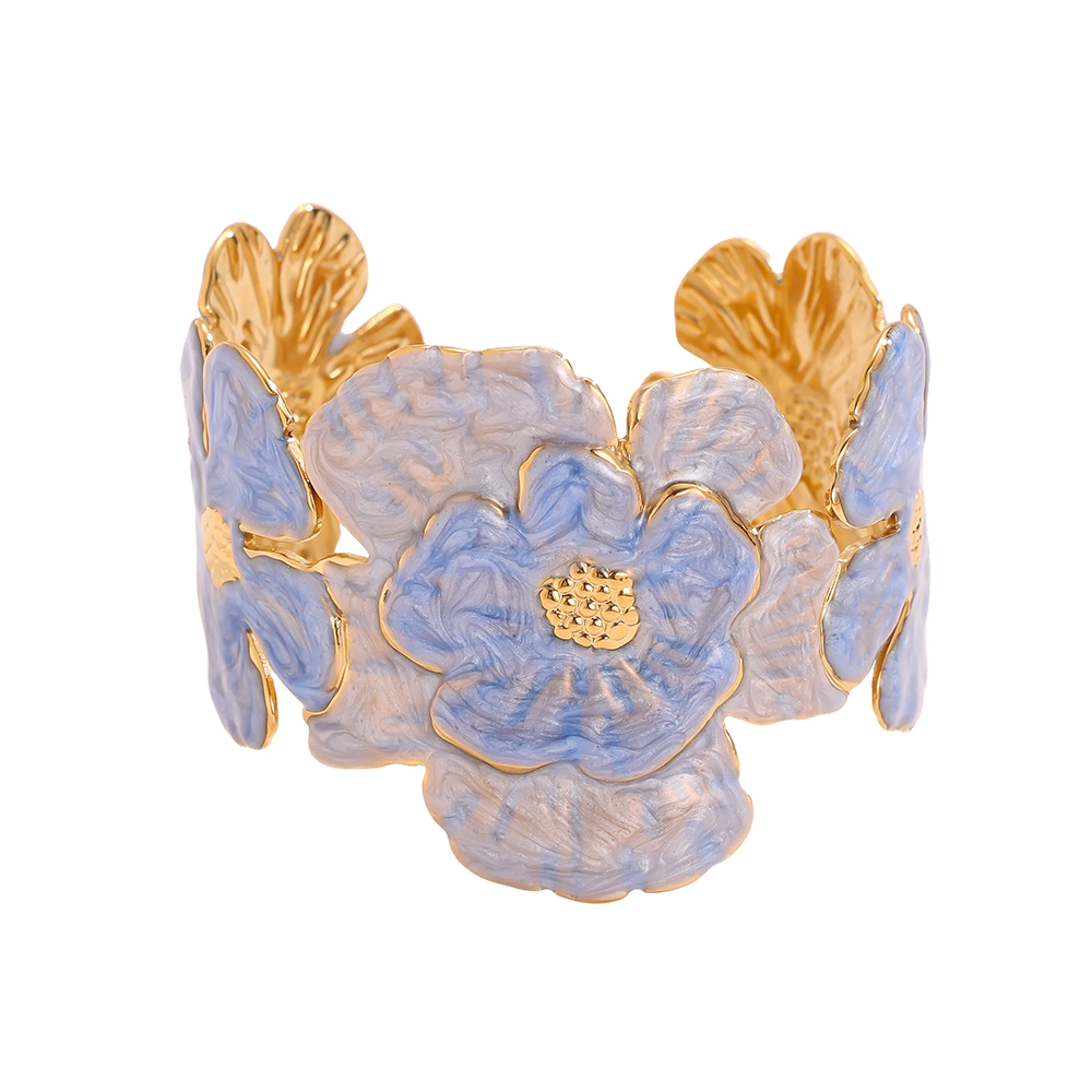 Edelstahl Armband Verstellbarer schöne große Blumen