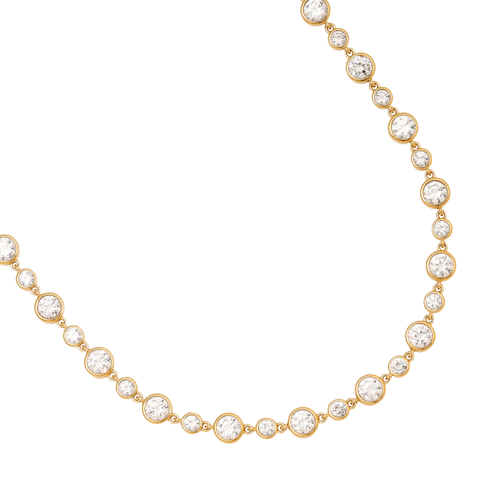 40cm Fancy Round Diamond Chain Edelstahl Halskette 