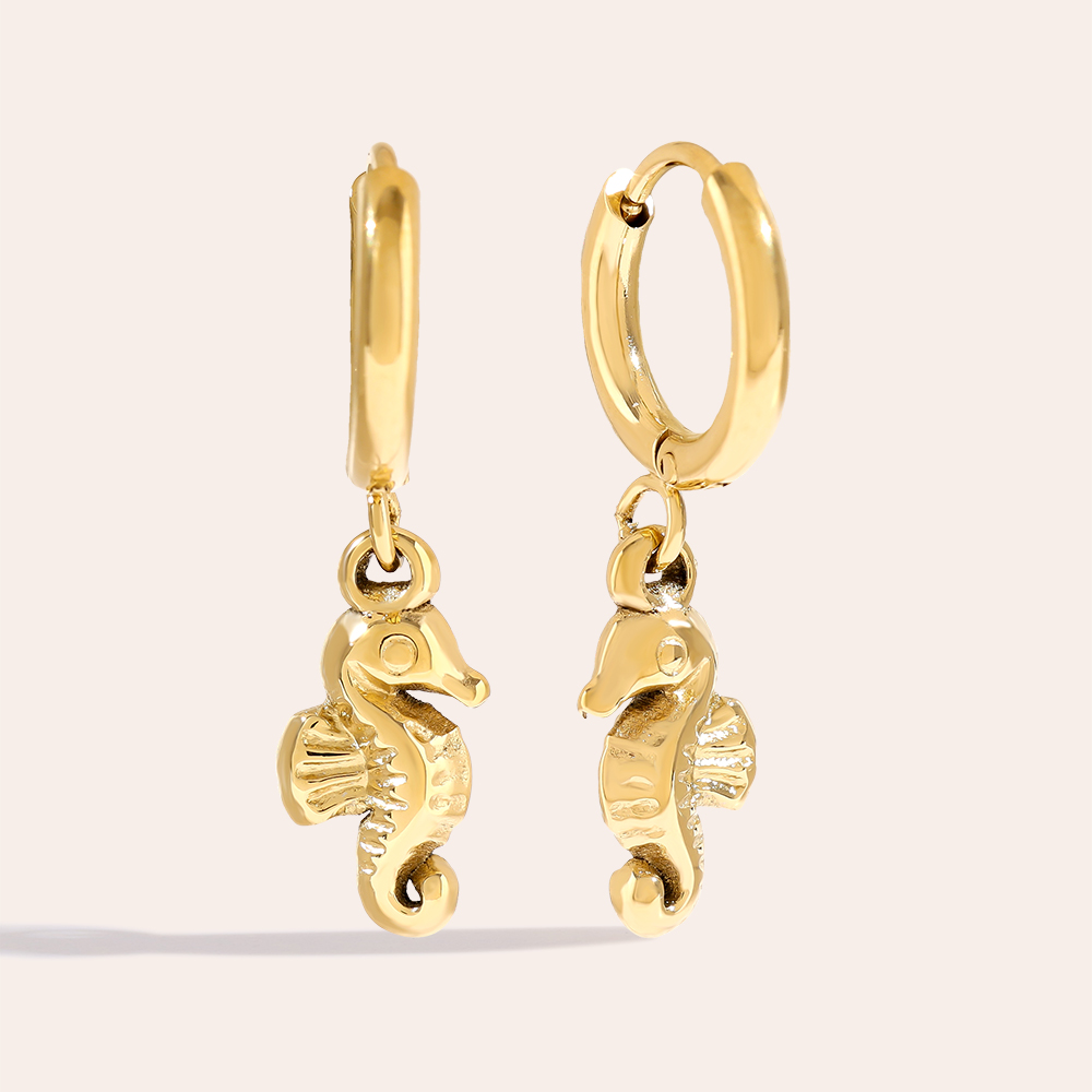 25mm Sea Horse Edelstahl Ohrringe     