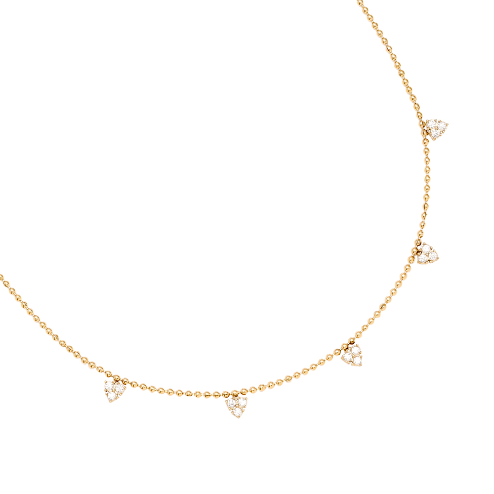 Edelstahl Halskette 39cm Diamond Dots
