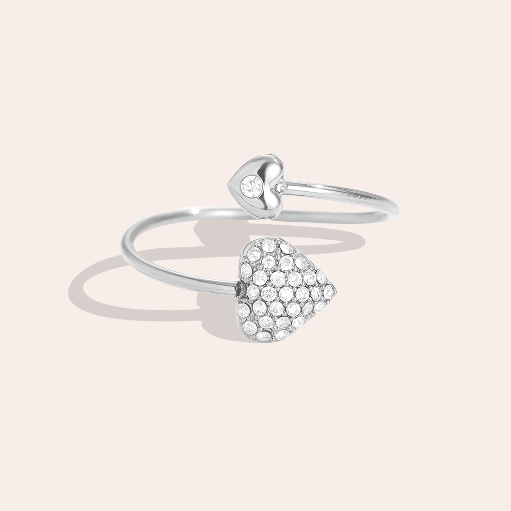 Heart Hug Edelstahl Ring   