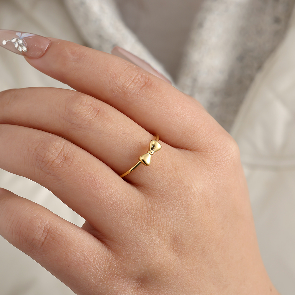 Nice Bowtie Edelstahl Ring    