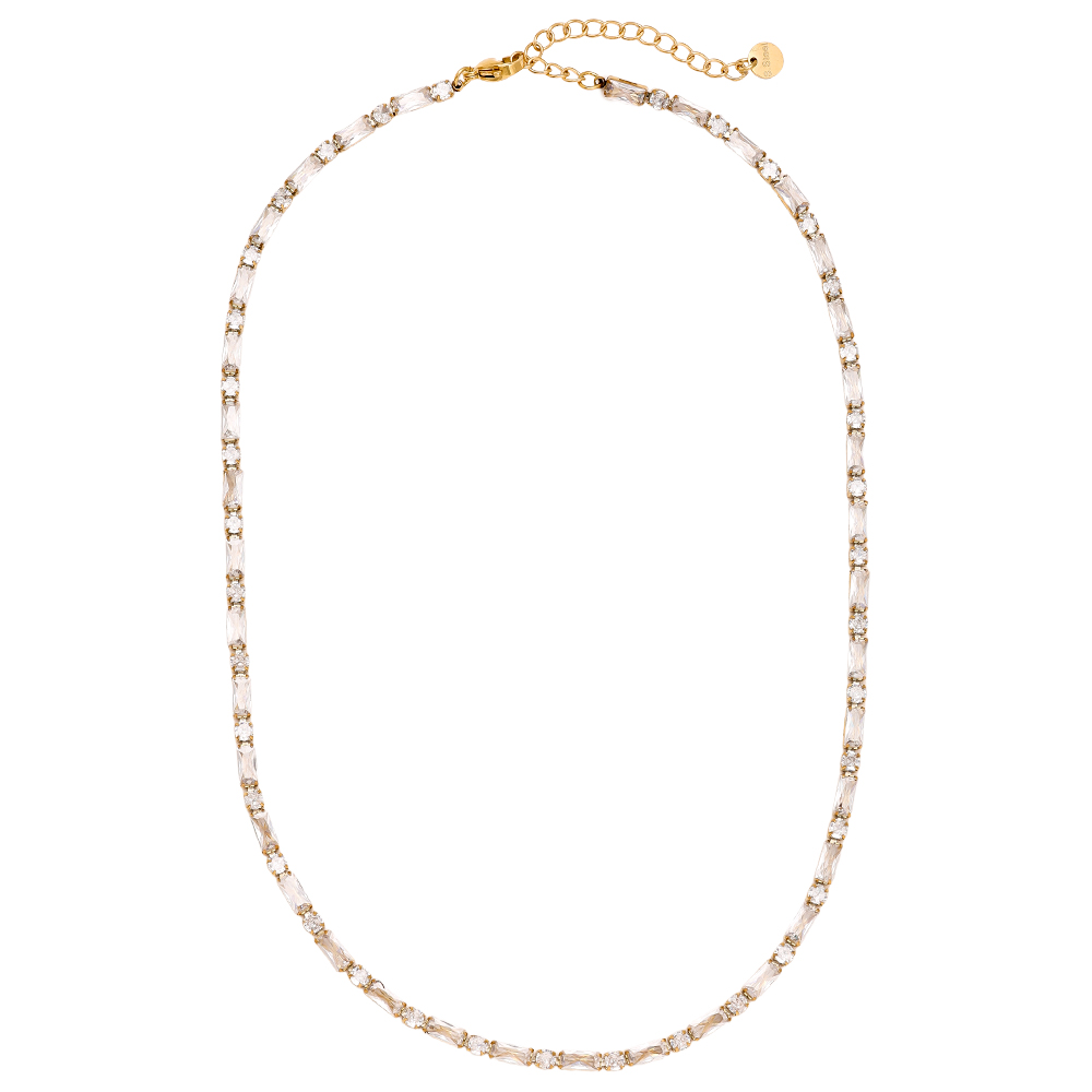 Edelstahl Halskette 40cm Diamond Cube And Dot Chain