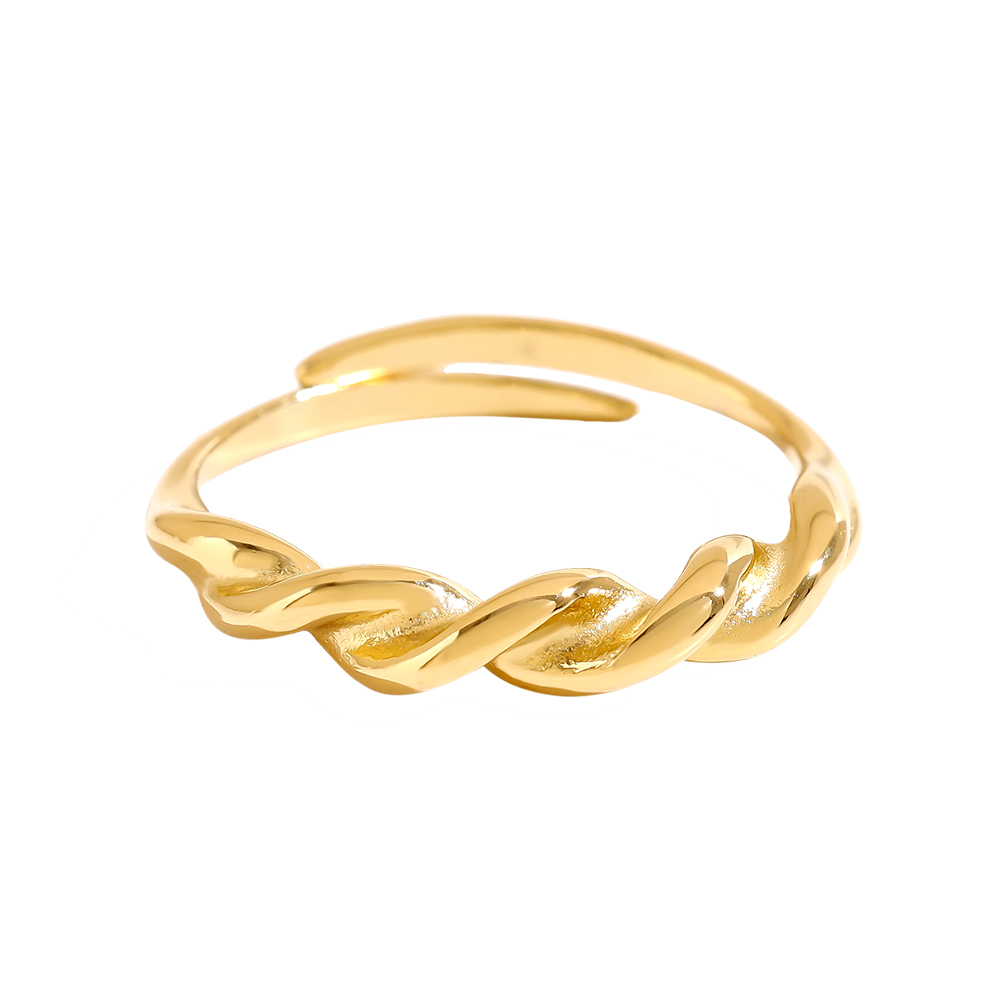 Fine Twist Edelstahl Ring    