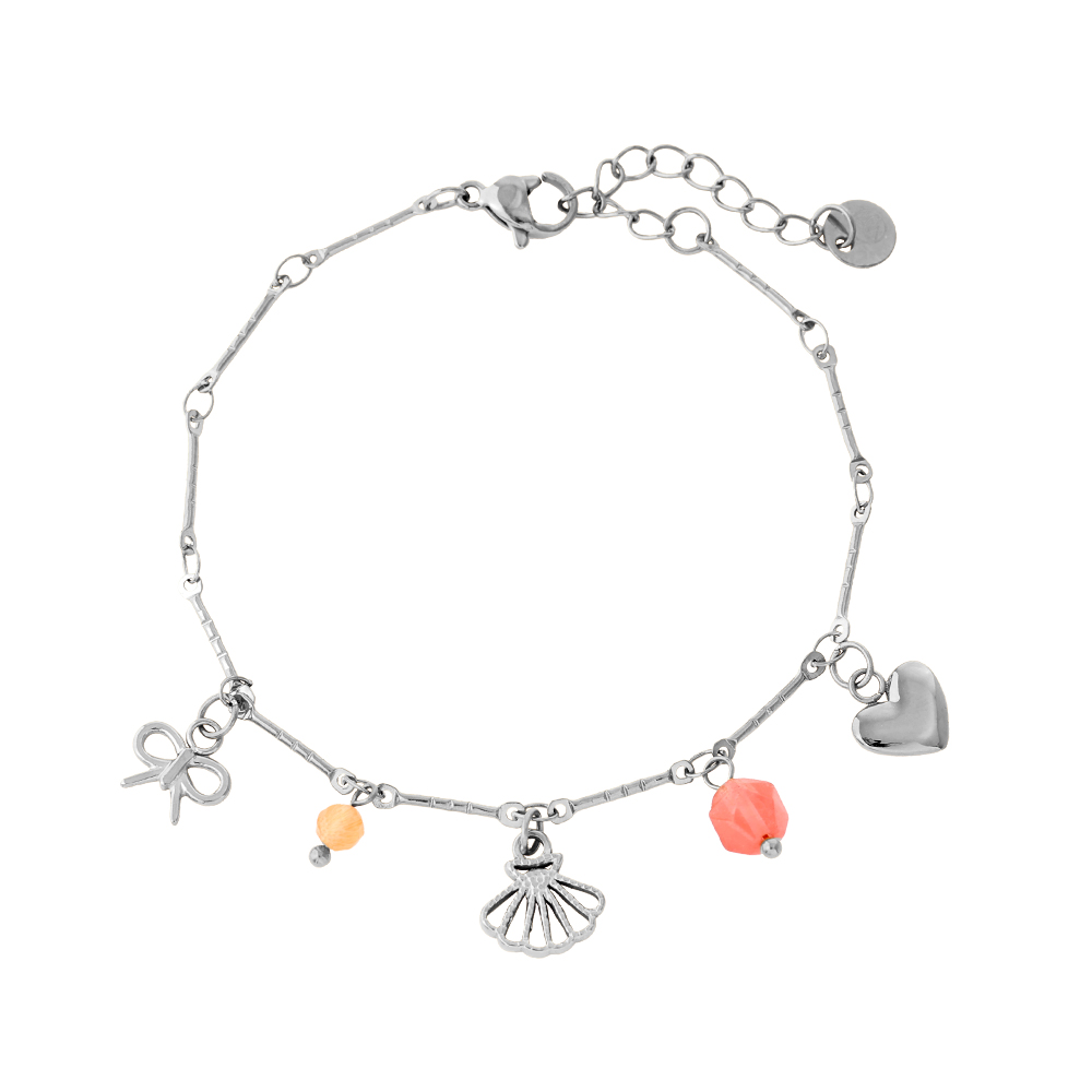 17cm Many Sweet Charms Edelstahl Armband  