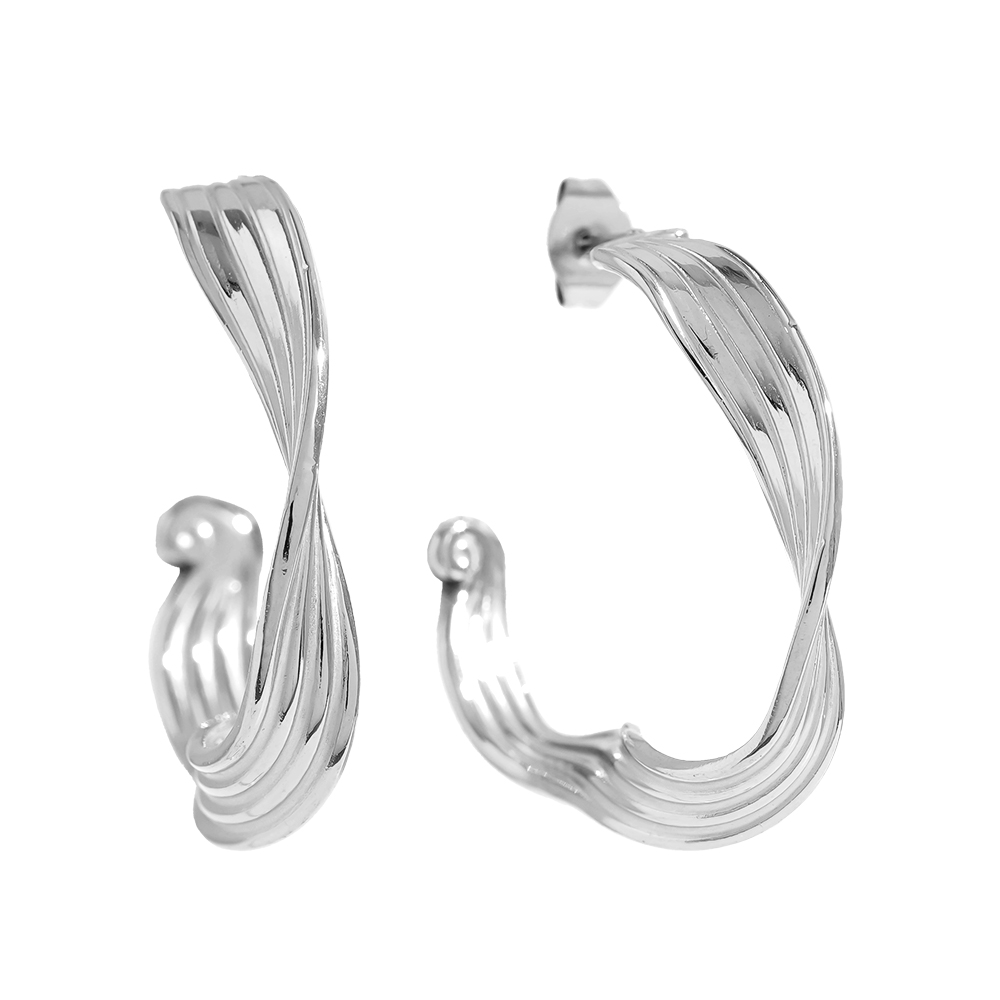 3cm Irregular Hoop Edelstahl Ohrringe   
