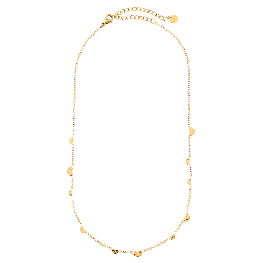 39cm Mini Hearts Chain Edelstahl Halskette   