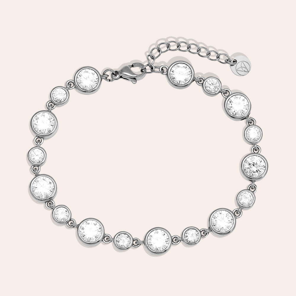 16cm Fancy Round Diamond Chain Edelstahl Armkette   