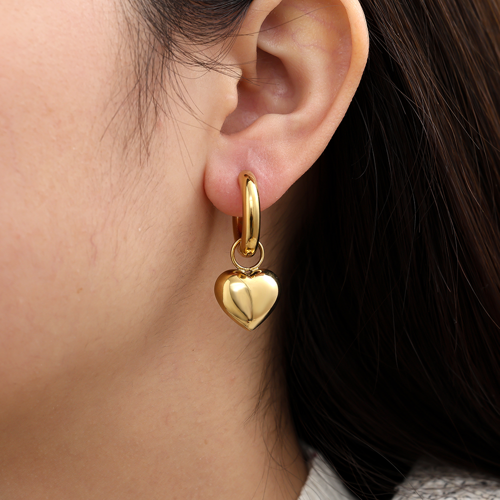 33.7mm Bright Heart Edelstahl Ohrringe   