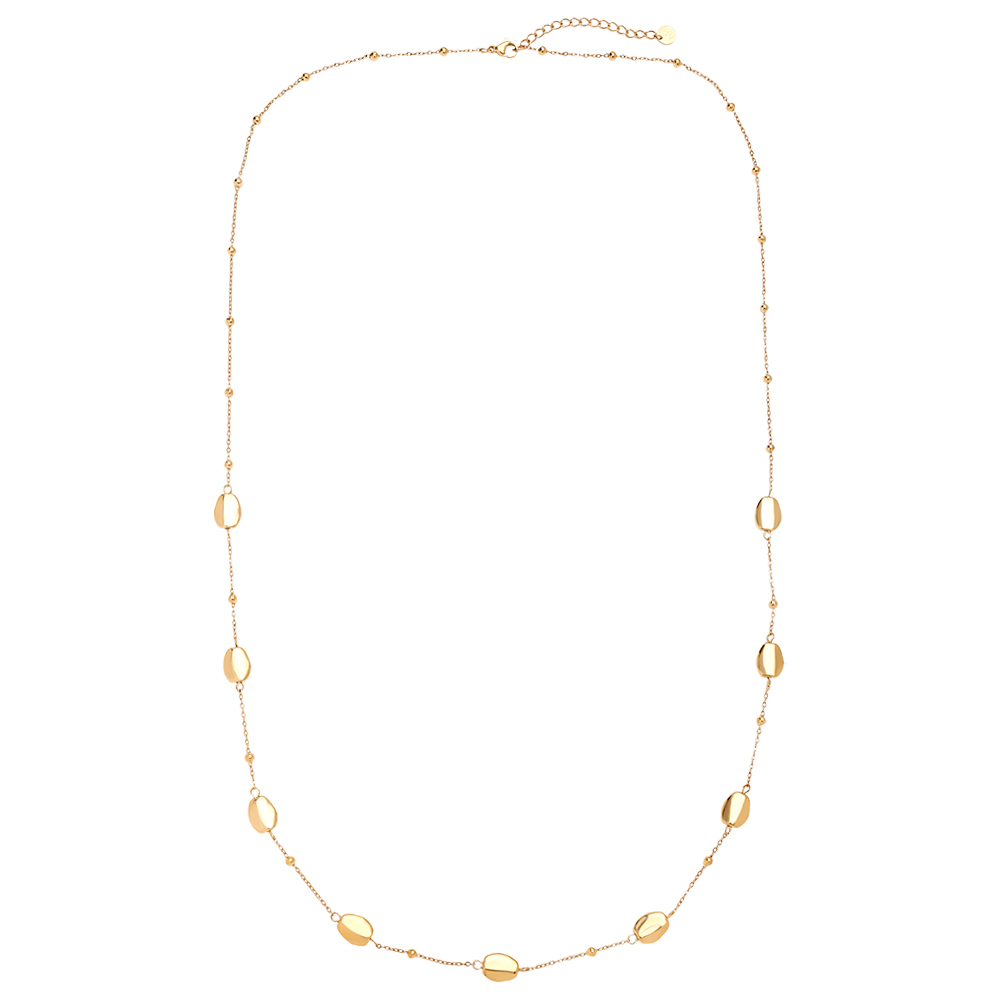 Edelstahl Halskette 80cm Uneven Oval Chain