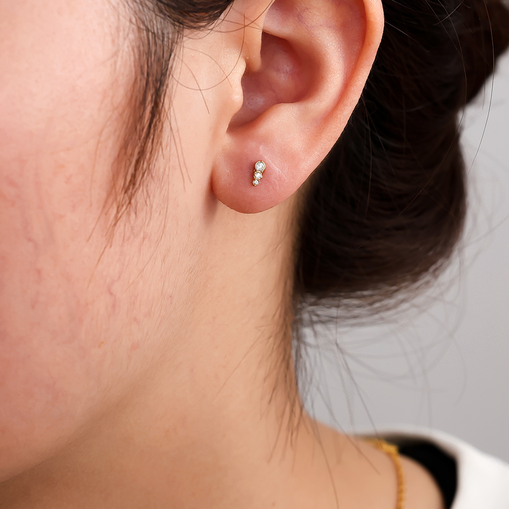 5mm Three Dots Edelstahl Piercing      