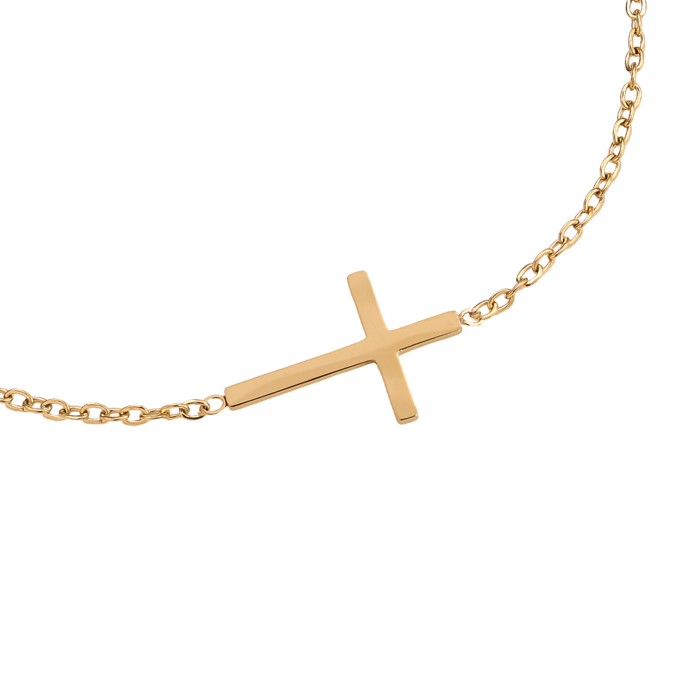 17cm Kreuz Edelstahl Armband