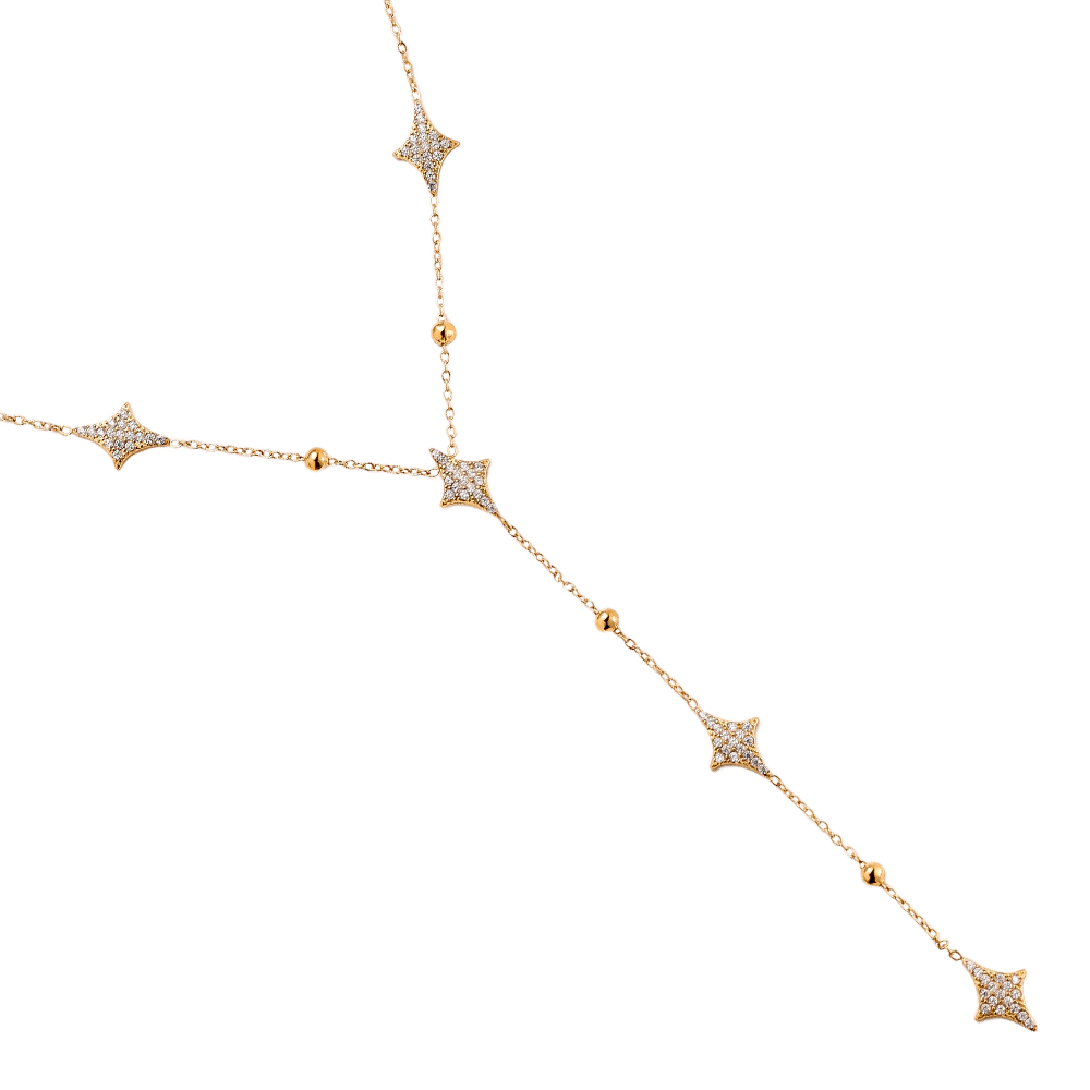 Edelstahl Halskette 38cm Nice Diamond Shape