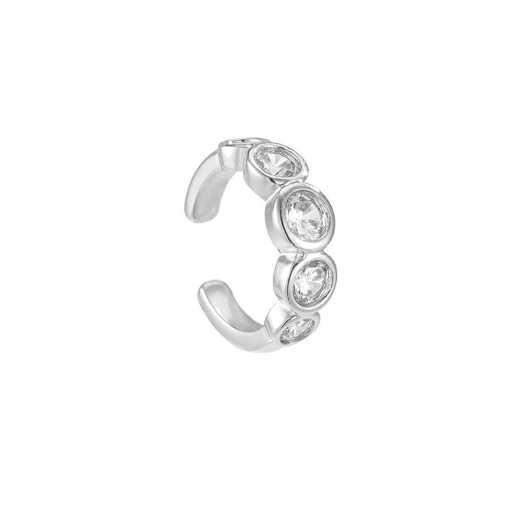 Vergoldete Ear-cuffs 14mm groß Runde Zirkonia  