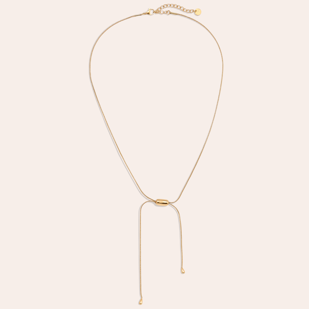 42cm Bean With Chain Edelstahl Halskette         