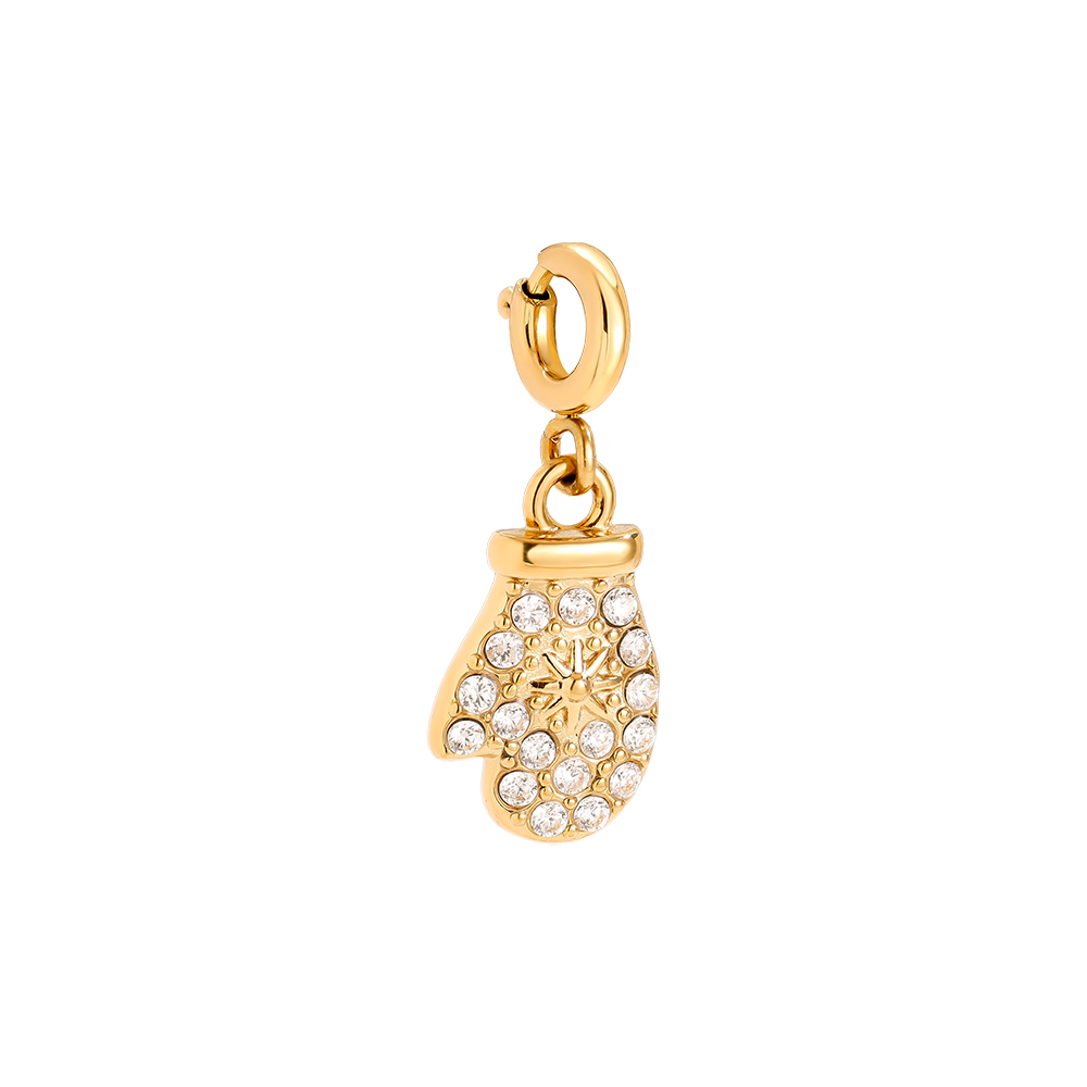 1.5cm Spring Clasp Diamond Mitten Edelstahl Pendant 