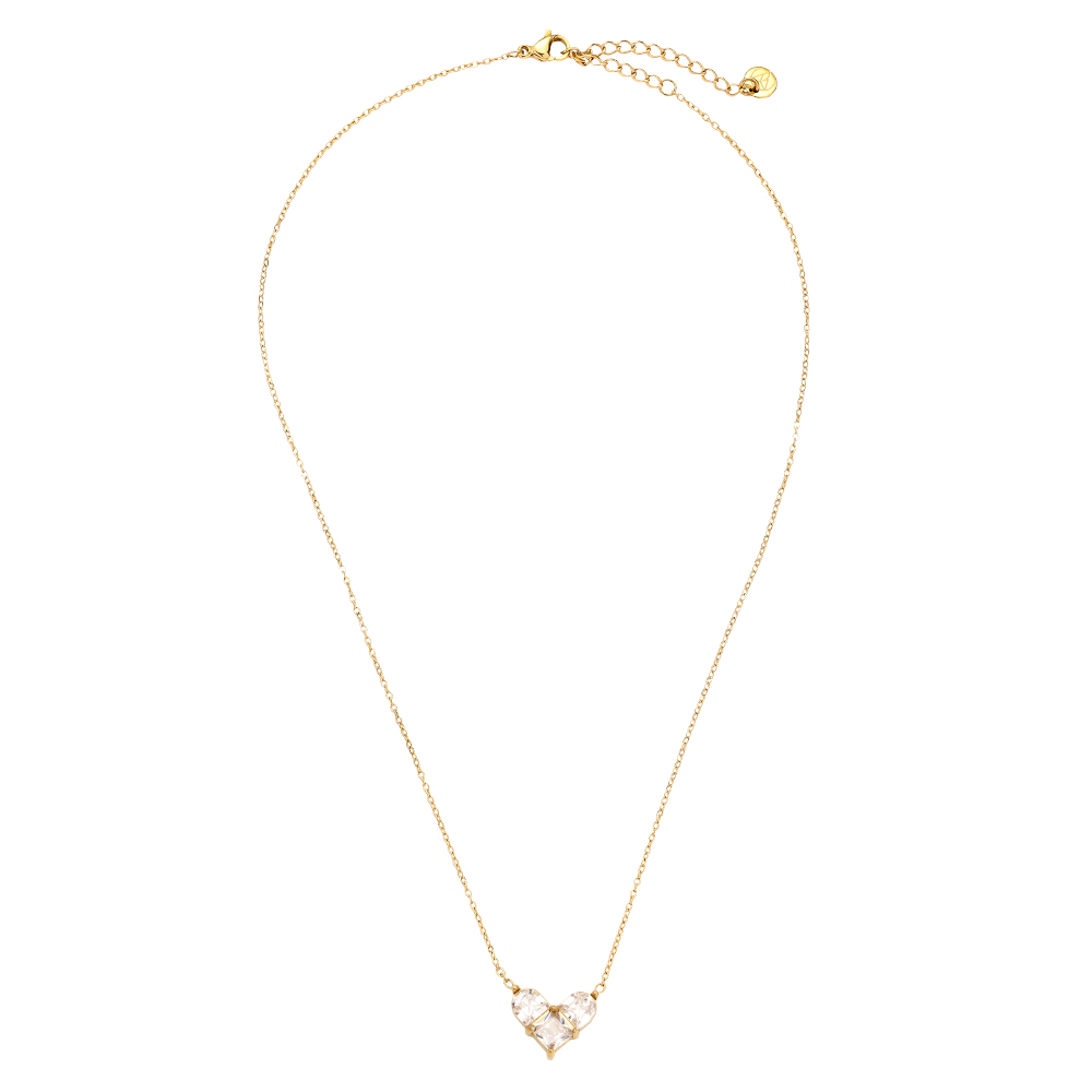 40cm Nice Diamond Heart Edelstahl Halskette     