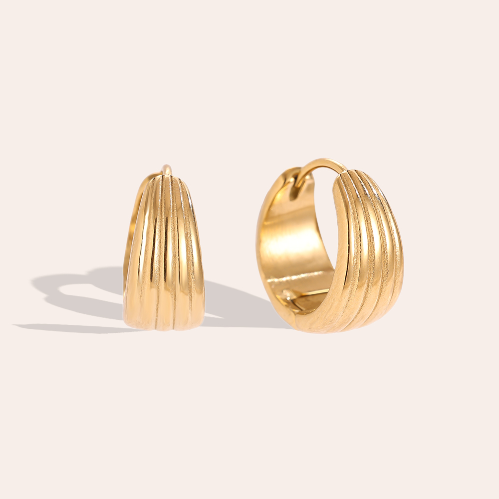 1.5cm Nice Line Hoop Edelstahl Ohrringe    