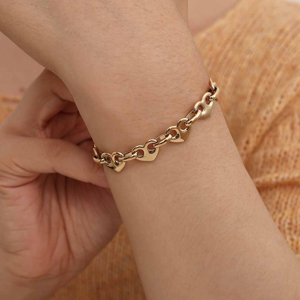 17cm Heart Nose Chain Edelstahl Armkette     