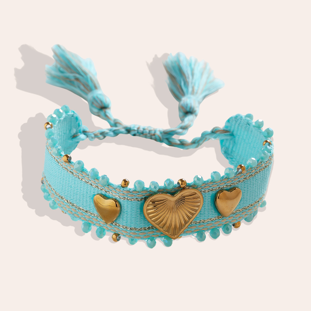 Herz auf einem Polyesterbeutel Edelstahl Armband   