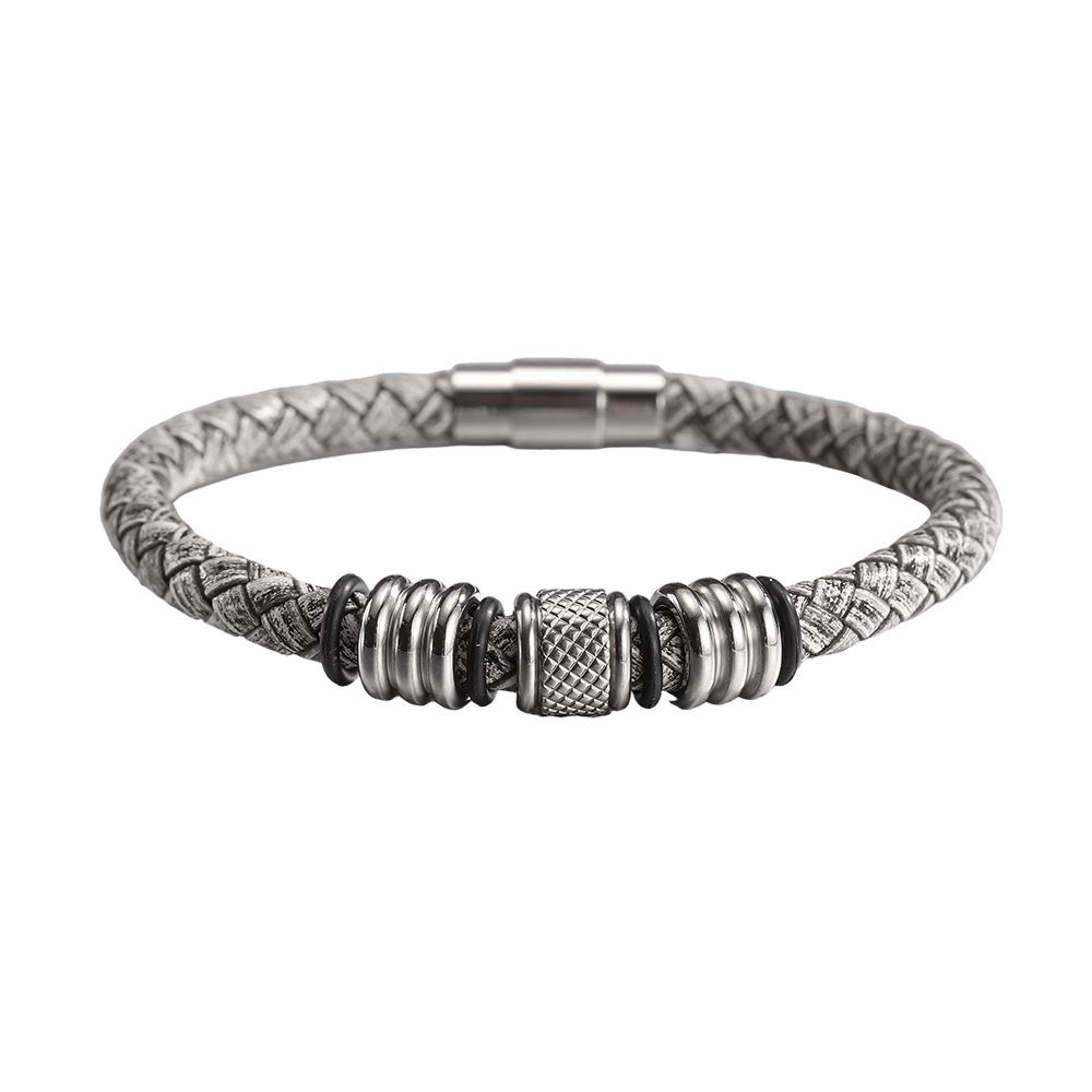  Edelstahl Armband PU Klassiker Braid