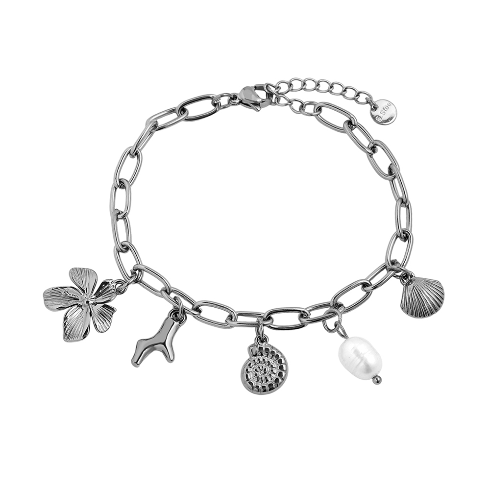 17cm Pearl Shell Edelstahl Armkette