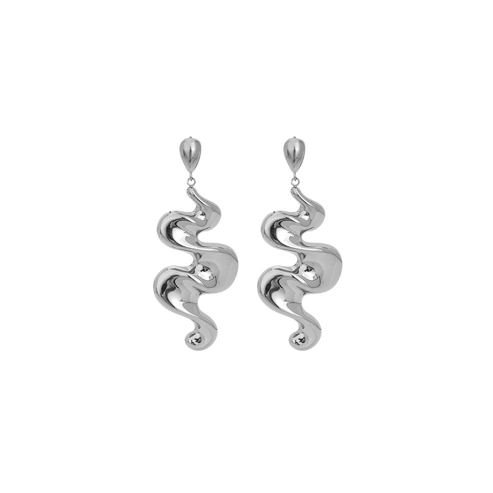 Edelstahl Ohrringe Doodle Curve Long