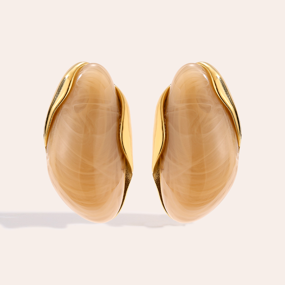 35mm Nice Resin Edelstahl Ohrringe   