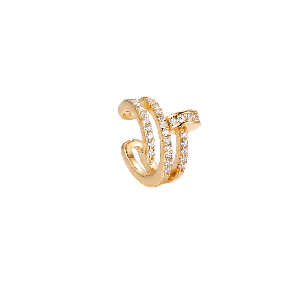 15mm Nagel Zirkonia Vergoldete Ear-cuffs