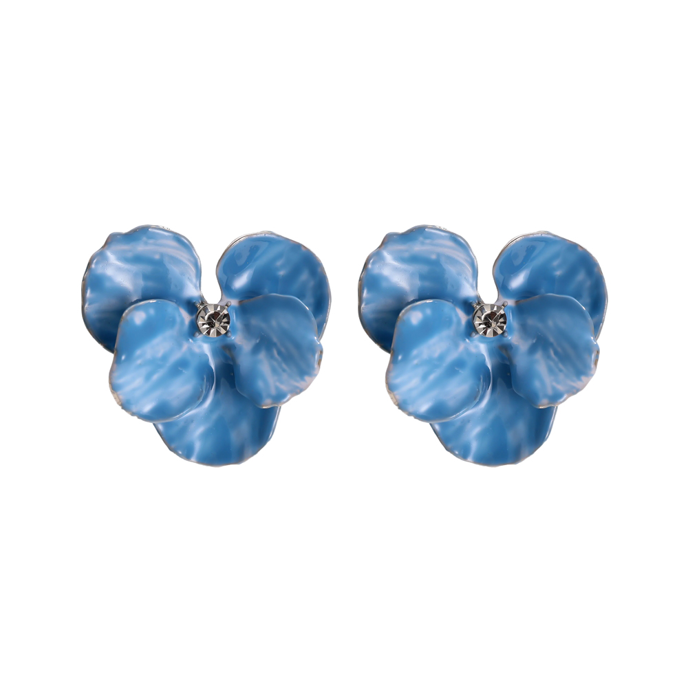 25mm Enamel Eisen Blumen Edelstahl Ohrringe