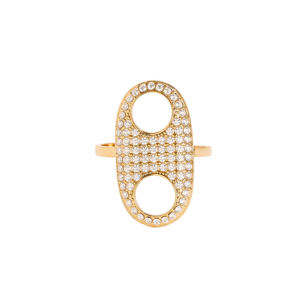 Great Pig Nose Diamond Edelstahl Ring     