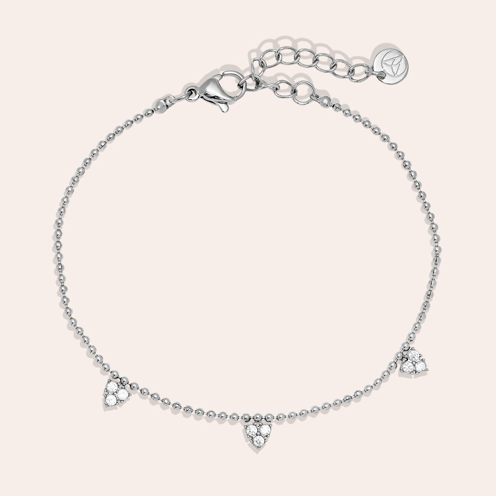 Edelstahl Armkette 15cm Diamond Dots
