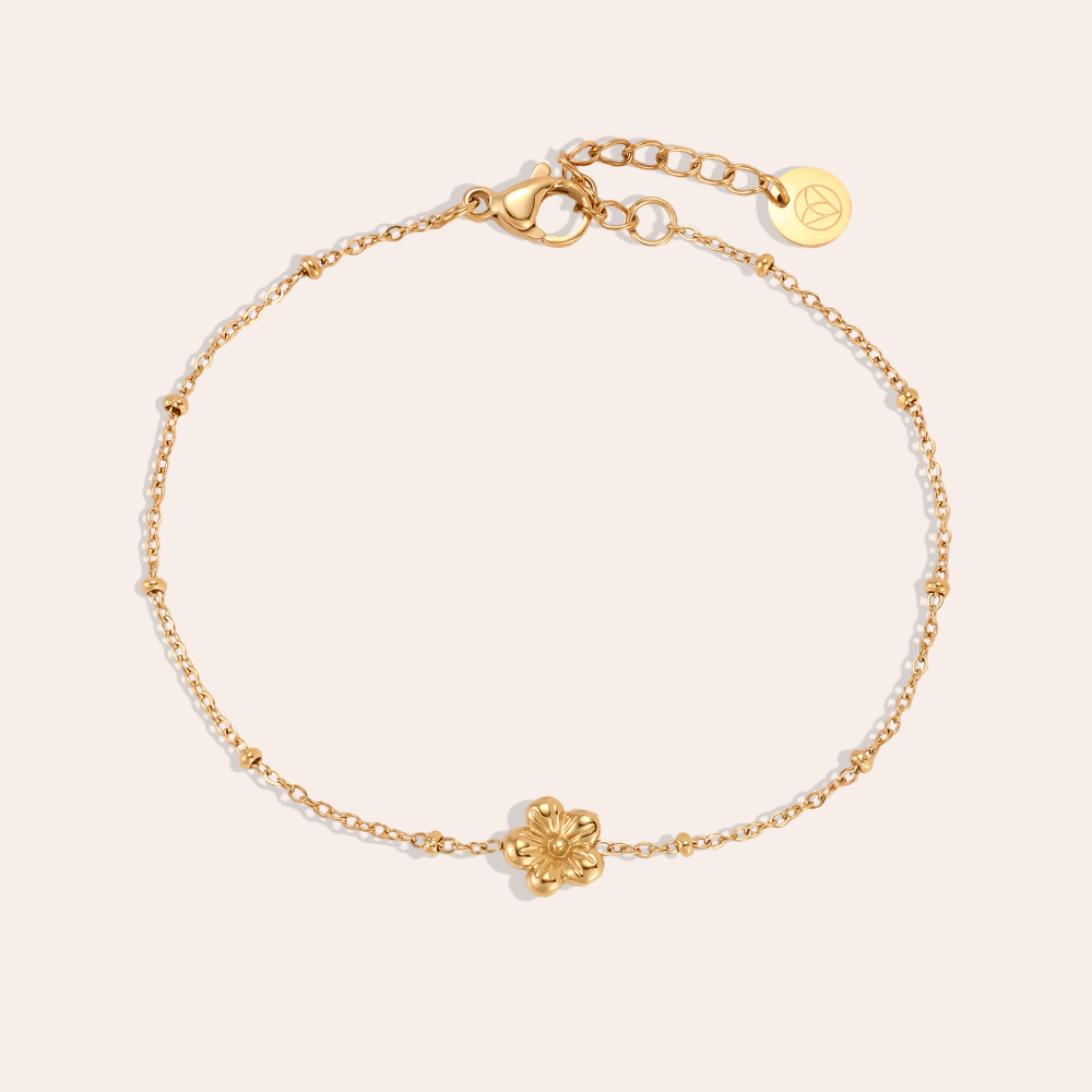 17cm Mini Blüten Edelstahl Armband 